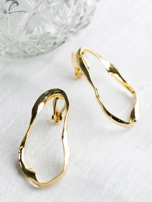 Gold Hoop Leaf Earrings