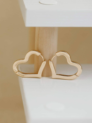 Elegant Gold Heart-Shaped Hoop Earring-1