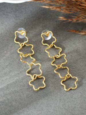 Orbit Bling Gold Dangling Star Earrings 02