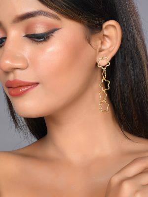 Gold Dangling Star Earrings