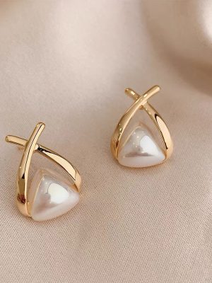 Gold Plating Pearl Drop Earrings