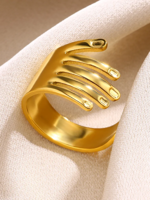 Golden Hand-Inspired Adjustable Ring-02