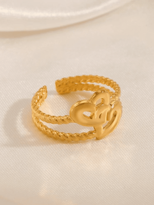 Interwoven Knot Gold Ring-02