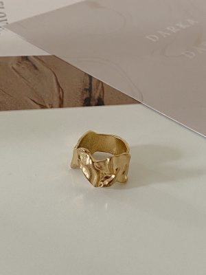 Molten Gold Textured Ring