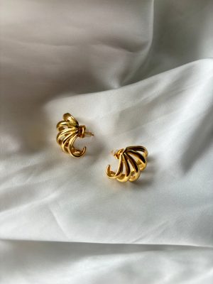 Gold Tiered Stud Earring