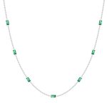 NE-01 Chain Link Green Emerald Necklace