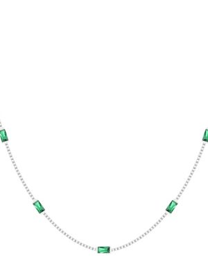 Chain Link Green Emerald Necklace-03