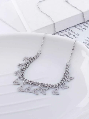 NE-08 Hanging Butterfly Chain Necklace