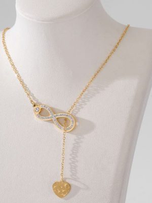 NE-25 Infinity Hanging Heart Necklace