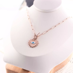 NE-19 Evil Eye Under Heart With Toggle Lock Shape Neckalce