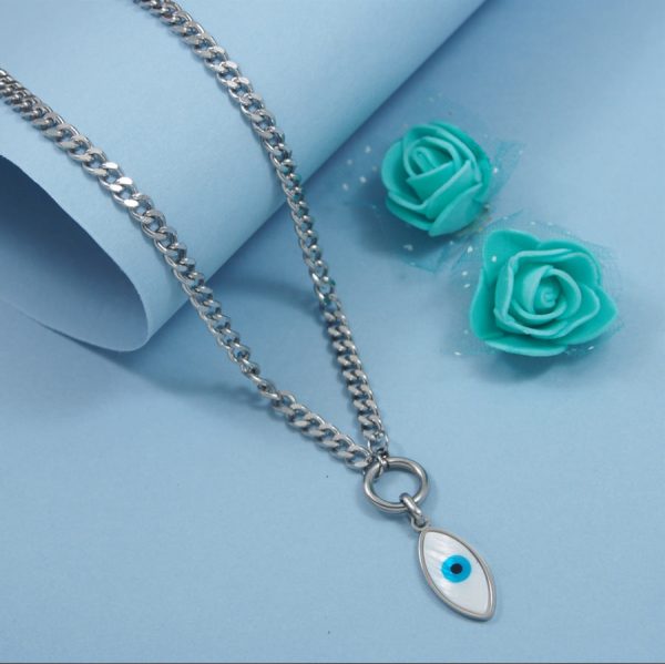 Silver Plated Evil Eye Necklace