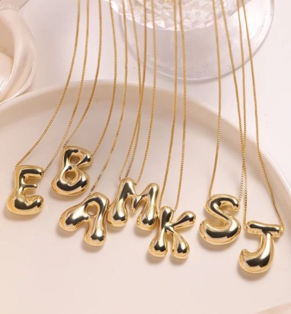 NE-12 New Chunky Alfabet Letter K Necklace