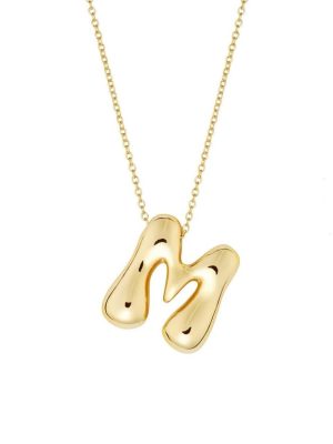 NE-13 New Chunky Alfabet Letter M Necklace