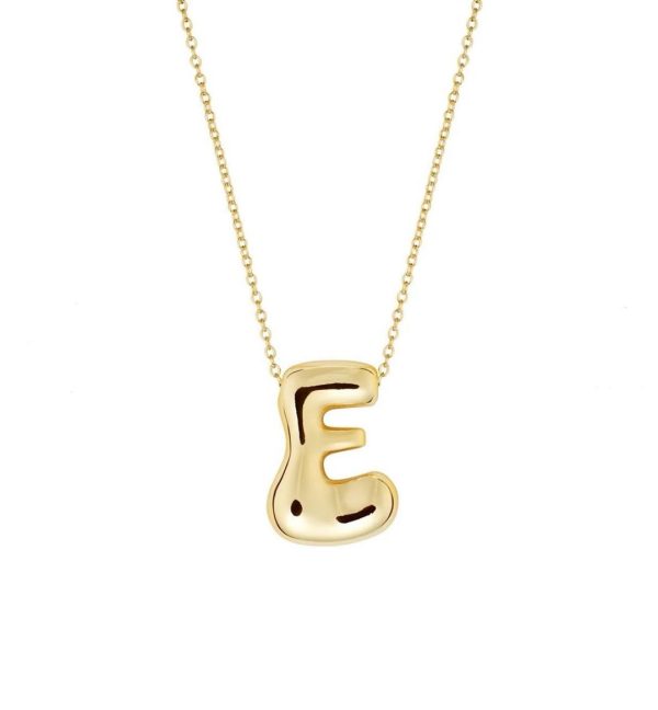 NE-15 New Chunky Alfabet Letter E Necklace