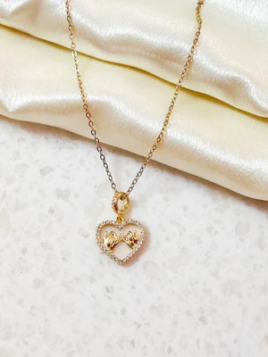 NE-18 Pinky Promise Heart Pendant Necklace