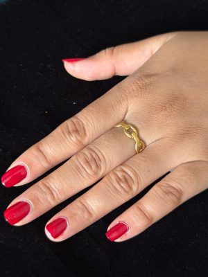 FR-117 Gold-Plated Chain Link Adjustable Ring