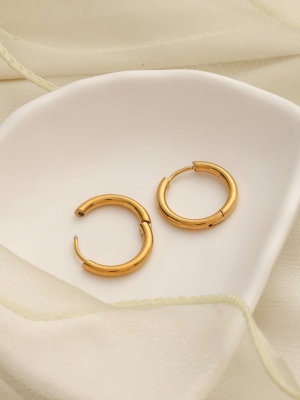 165 Gold Plated Classic Unisex Hoop Earrings-02