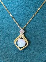 NE-151 Lotus Flower Pearl Necklace For Women