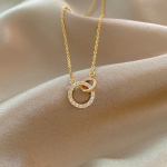 NE-190 Double Circle Pendant Necklace