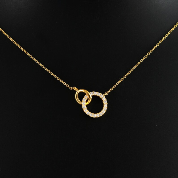 NE-190 Double Circle Pendant Necklace