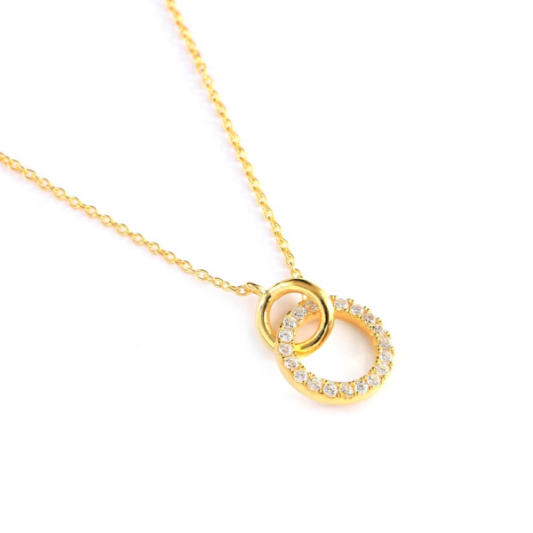 NE-190 Double Circle Pendant Necklace