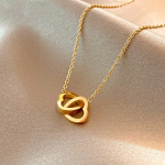 NE-201 Intertwined Heart Necklace For Women