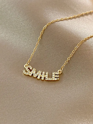 NE-203 Smile Letter Pendant Charm Necklace