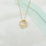 NE-208 Round Gold Whale Tail Necklace
