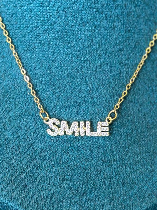 NE-203 Smile Letter Pendant Charm Necklace