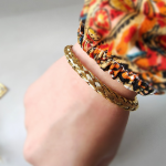 BR-210 Gold Cable Wire Cuff Kada Bracelet For Men and Women