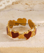 FR-212 Gold Plated Red Dual Heart Ring