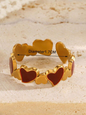 FR-212 Gold Plated Red Dual Heart Ring-03