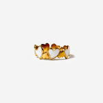 FR-214 Gold Plated White Dual Heart Ring