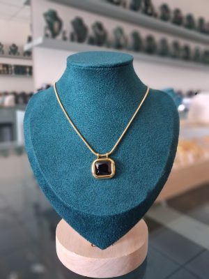 Anti Tarnish Dark Brown Enamel Pendant Necklace for Women