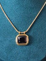 Anti Tarnish Dark Brown Enamel Pendant Necklace for Women