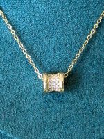 NE-148 Pendant Necklace with Crystal-Embellished Barrel Charm