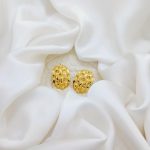Woven Gold Statement Studs Earrings