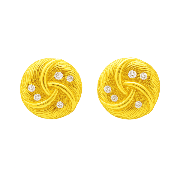 Round Zircon Stud Earrings