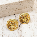 Round Zircon Stud Earrings