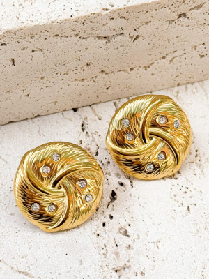 Round Zircon Stud Earrings