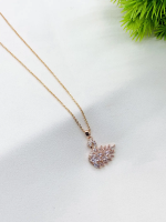 Pink Swan American Diamond Studded Necklace