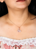 Pink Swan American Diamond Studded Necklace