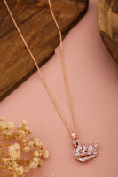 Pink Swan American Diamond Studded Necklace