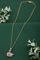 Pink Swan American Diamond Studded Necklace