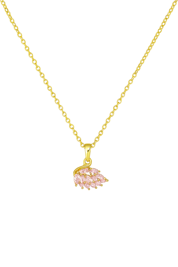 Pink Swan American Diamond Studded Necklace