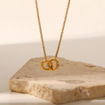 Double Ring Circle Anti-Tarnish Necklace