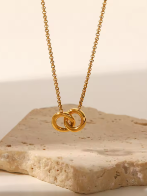 Double Ring Circle Anti-Tarnish Necklace
