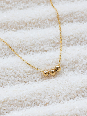 Three Ball Golden Waterproof Necklace