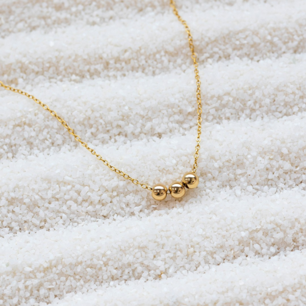 Three Ball Golden Waterproof Necklace