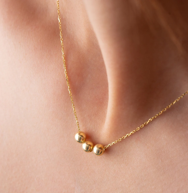 Three Ball Golden Waterproof Necklace